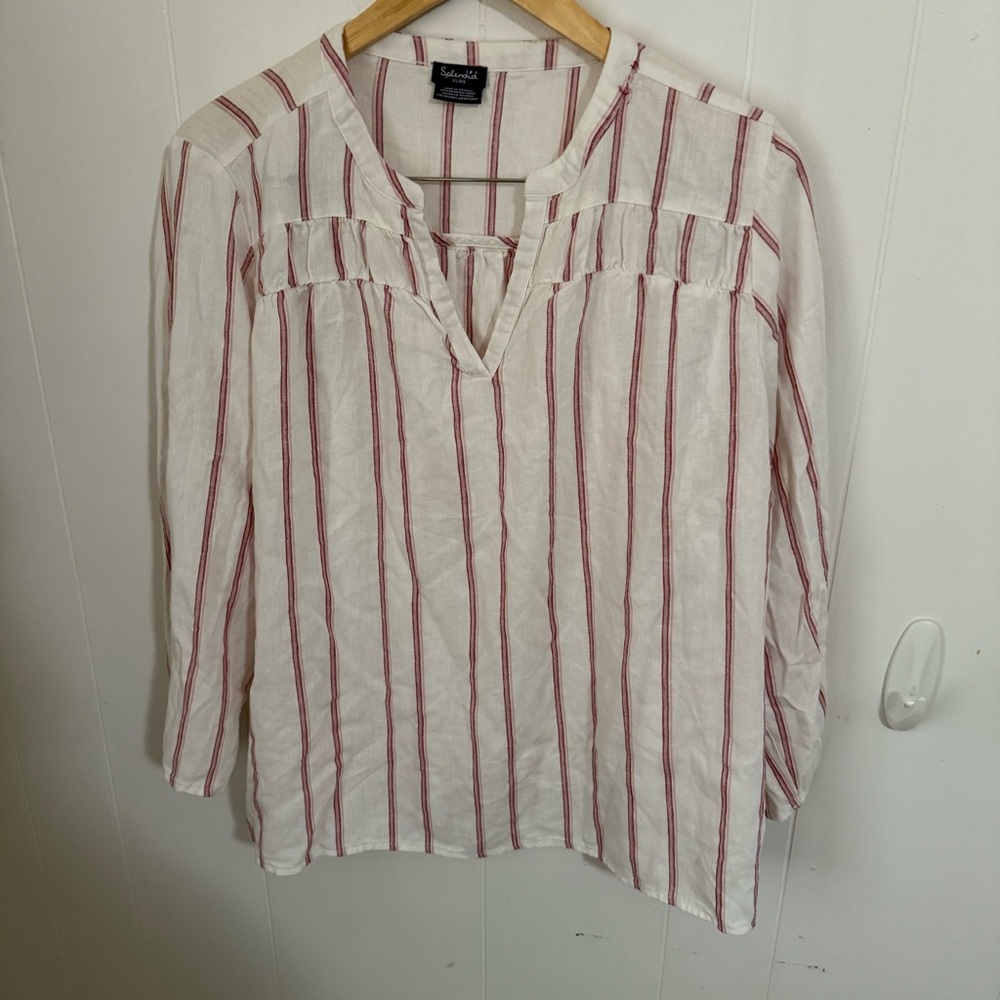 Splendid Striped Blouse in Red and White
